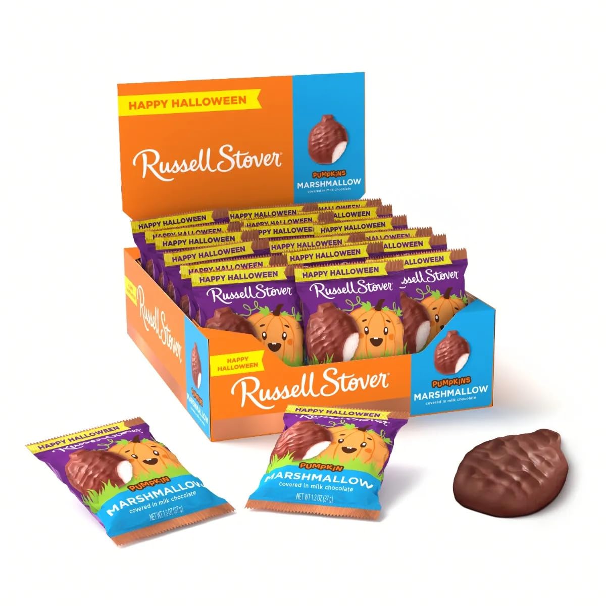 RUSSELL STOVER Fall Milk Chocolate Marshmallow Pumpkin  1.3 oz. (Pack of 18)