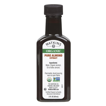 Watkins Organic Almond Extract, No Artificial Colors Or Flavors, Kosher, Usda Certified Organic, Gluten Free & Non-Gmo, 2 Fluid