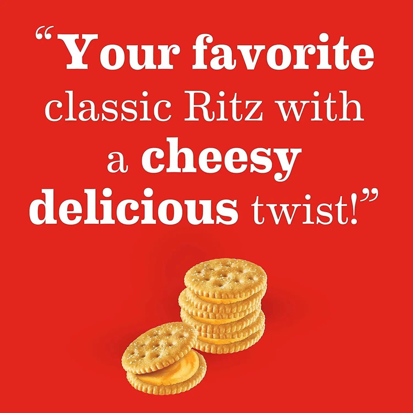 Ritzz Bits Cheddar Cheese Sandwich Crackers 50 Count - Individual Cheese Crackers Snack Packs On The Go Size For School & Office