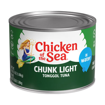 Chicken Of The Sea Chunk Light Tonggol Tuna In Water, Wild Caught Tuna, Foodservice Size, 66.5 Oz. Can (Pack Of 6)