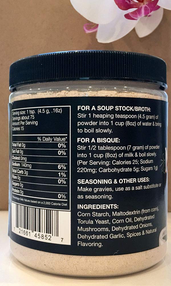 Vogue Cuisine Mushroom Soup & Seasoning Base - Low Sodium & Gluten Free (12 oz)