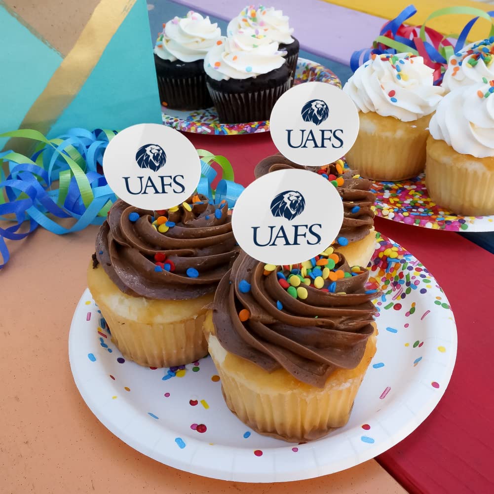 Graphics & More University Of Arkansas - Fort Smith Secondary Logo Cupcake Picks Toppers Decoration Set Of 6