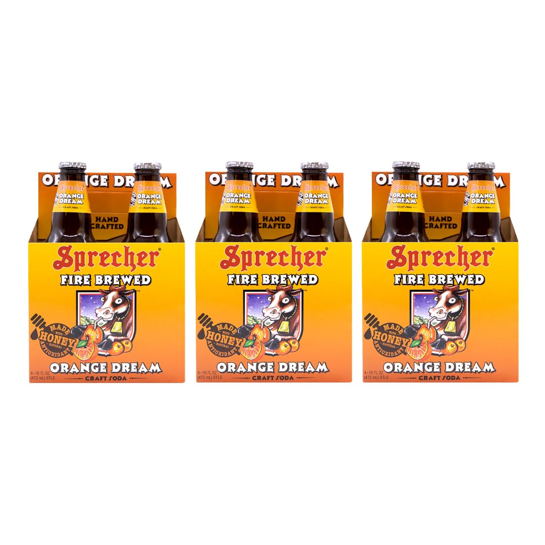 Sprecher Craft Soda, Hand Crafted, Fire-Brewed, 16oz Glass Bottles, 12 Pack