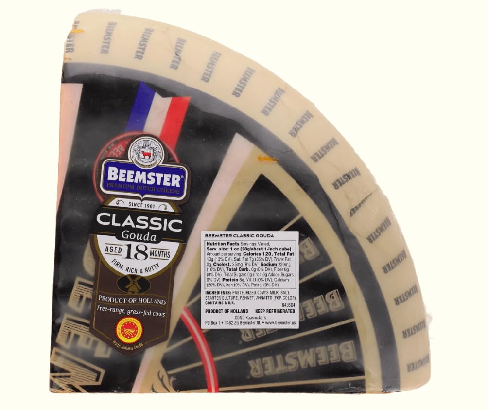 Generic Aged Gouda Cheese 18 Month by Beemster Classic - Quarter Wheel (5.5~6 LB)
