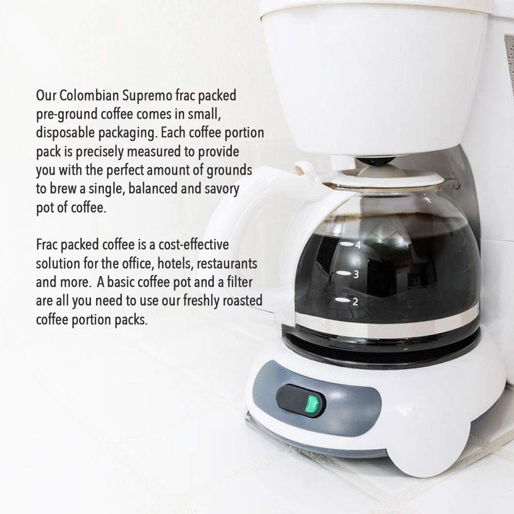 Fresh Roasted Coffee, Colombian Supremo, Pre-Ground Fractional Packs, 1.75 Ounce, 42 Count