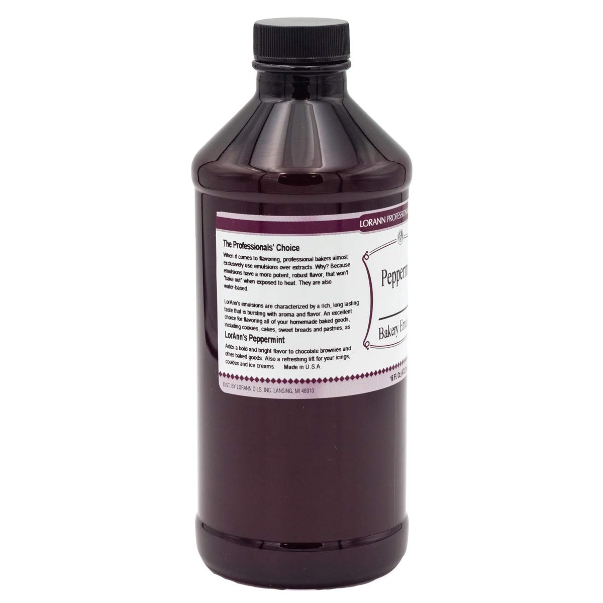 Lorann Peppermint Bakery Emulsion, 16 Ounce Bottle