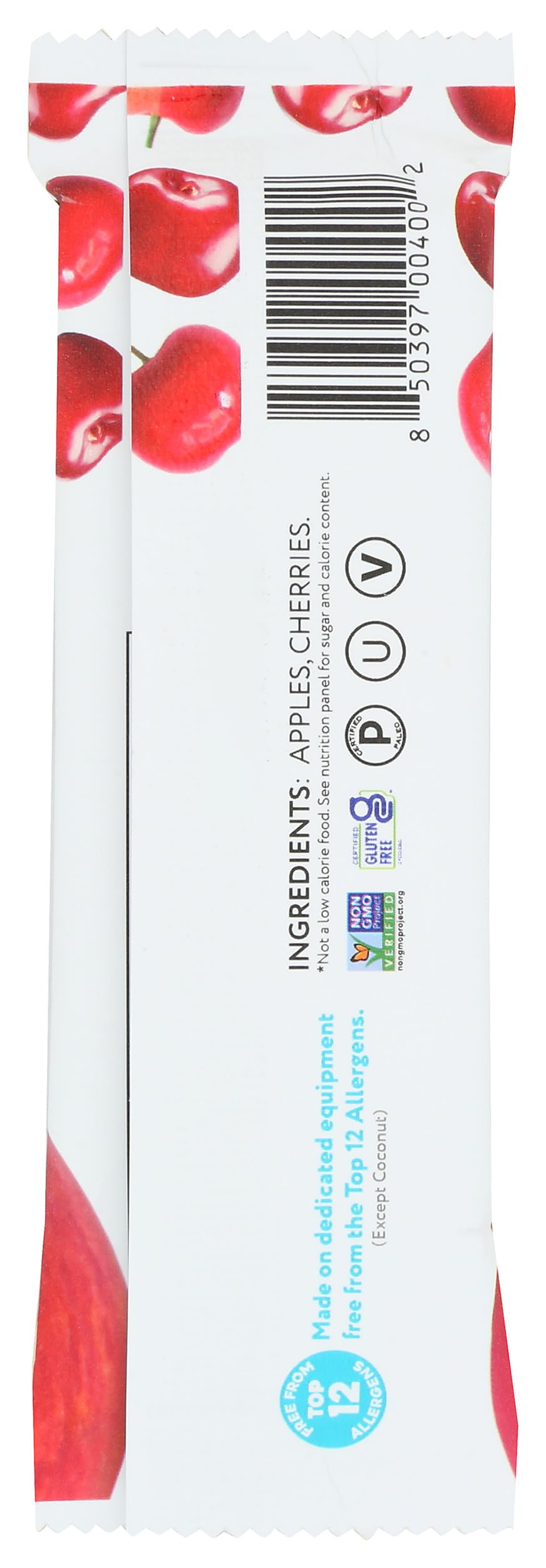 Thats It Apple + Cherry Fruit Bar, 1.2 Ounce, 1 Count, Snack Bar, Gluten-Free, No Added Sugar