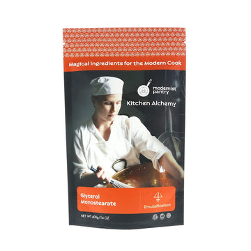 Modernist Pantry Glycerol Monostearate (GMS) ? Non-GMO Gluten-Free Vegan - 400g/14oz