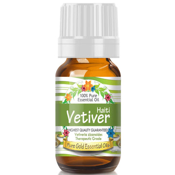 Pure Gold Essential Oils - Vetiver (Haitian) Essential Oil - 033 Fluid Ounces