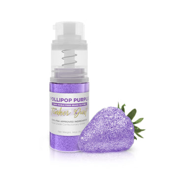 Tinker Dust - Pollipop Purple (4G, 1X Mini Pump) Edible Glitter For Desserts, Beverages, Cupcakes, Cake Pops And Cookies By Bake