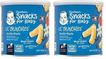 Gerber Snacks For Baby Lil Crunchies Vanilla Maple, 1.48 Oz Can (Pack Of 2)