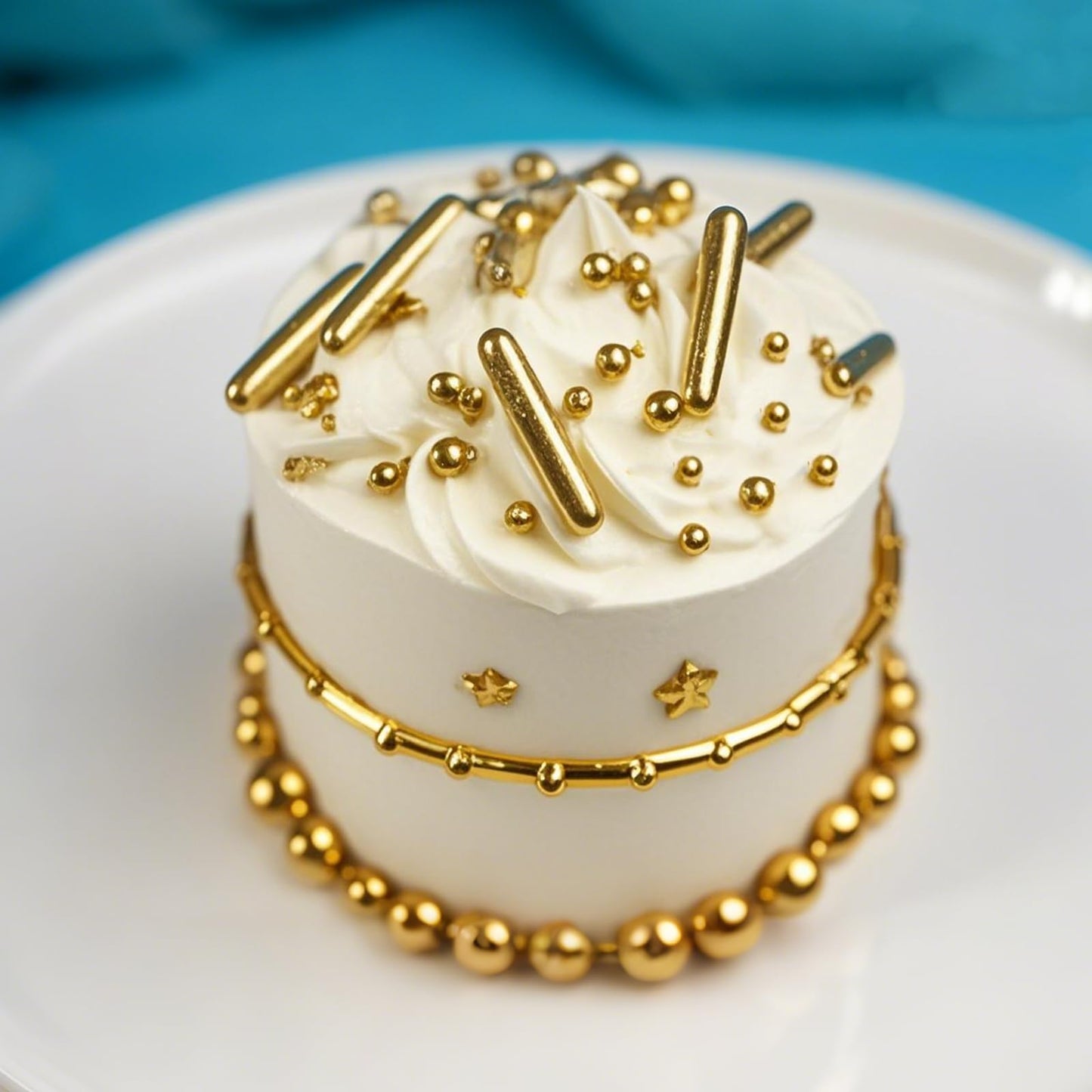 Twisweet Gold Rods Sprinkles, Edible Sugar Sprinkles for Cake Decorating, Candy Rods for Baking, Cake Topper Ice Cream Cupcake C