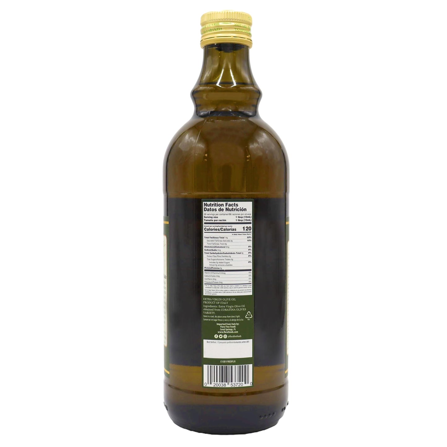 Flora Fine Foods 100% Italian Extra Virgin Olive Oil First Cold Pressed - Yellow-green - 537200