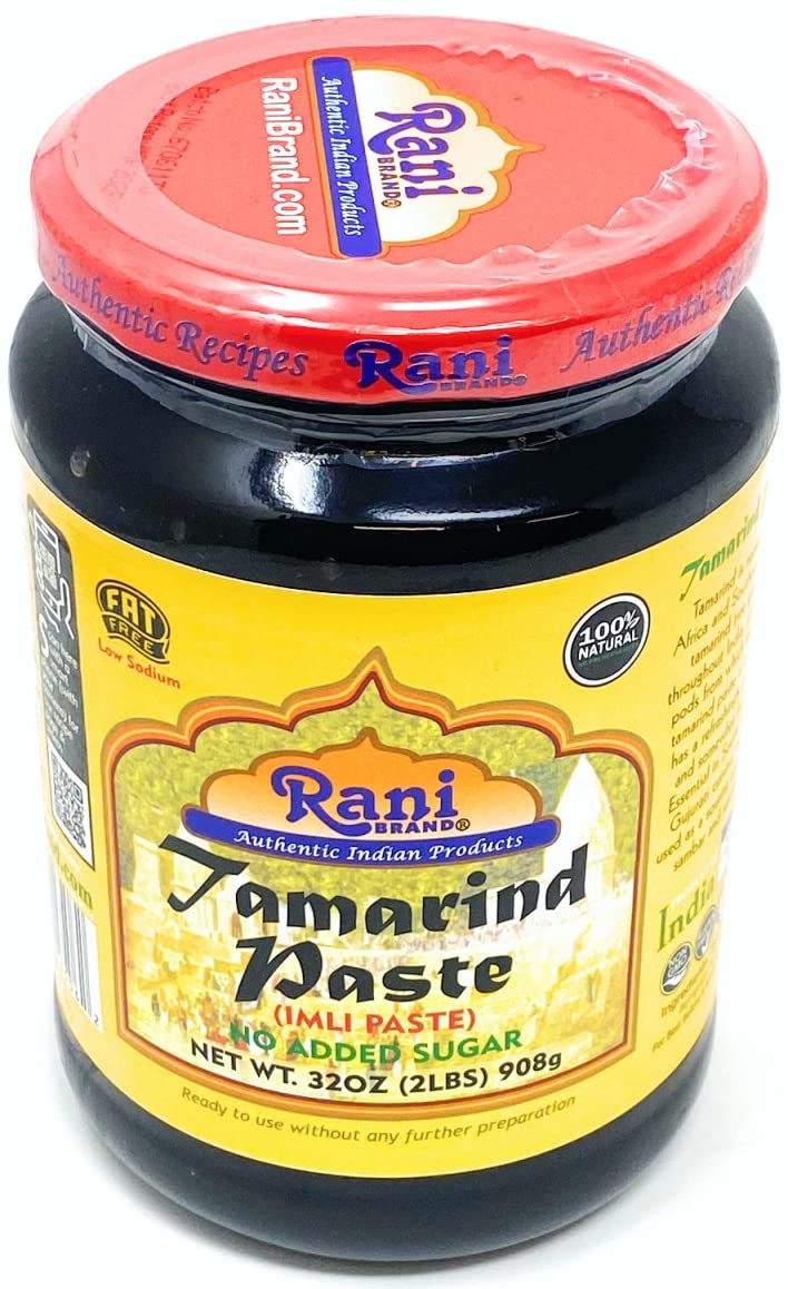 Rani Tamarind Paste Puree (Imli) 32oz (2lbs) 908g Bulk Glass Jar, No added sugar ~ All Natural | Vegan | Gluten Free | No Colors