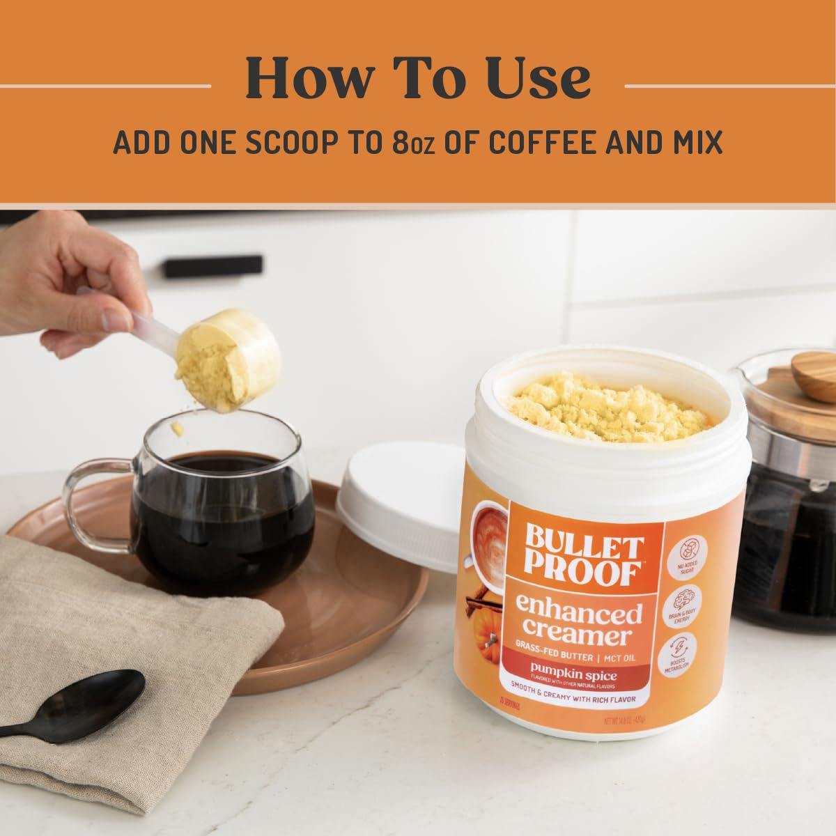 project pieceproof Pumpkin Spice Creamer, Keto Coffee Creamer with MCT Oil, 14.8 Ounces