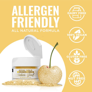 Bakell - Royal Gold Tinker Dust (5G, 1X Jar) Edible Glitter For Food, Desserts, And Beverages!