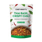 CHEF NIKKY'S THAI BASIL CRISPY CHILI - Thai Basil Flavor - a Premium Hot Sauce with a Nice Chili Crunch - No MSG - Garlic Oil wi