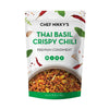 CHEF NIKKY'S THAI BASIL CRISPY CHILI - Thai Basil Flavor - a Premium Hot Sauce with a Nice Chili Crunch - No MSG - Garlic Oil wi