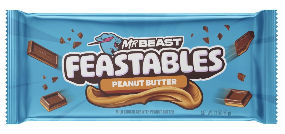 Feastables Beast Chocolate Bars - Peanut Butter Milk Chocolate, Dark Chocolate, Milk Chocolate, Dark Sea Salt And Milk Chocolate