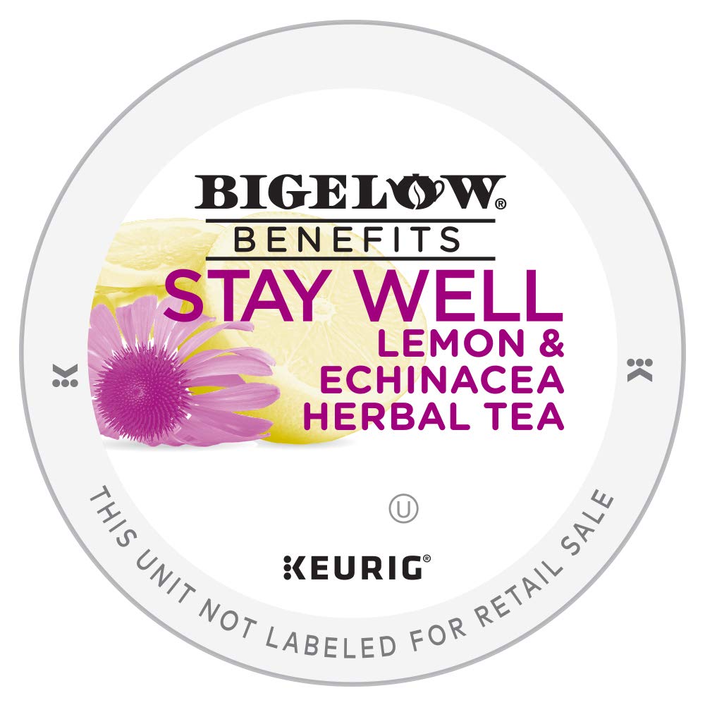 Bigelow Tea Herbal Tea K-Cup Pods, Lemon & Echinacea, Caffeine Free, 10 Count