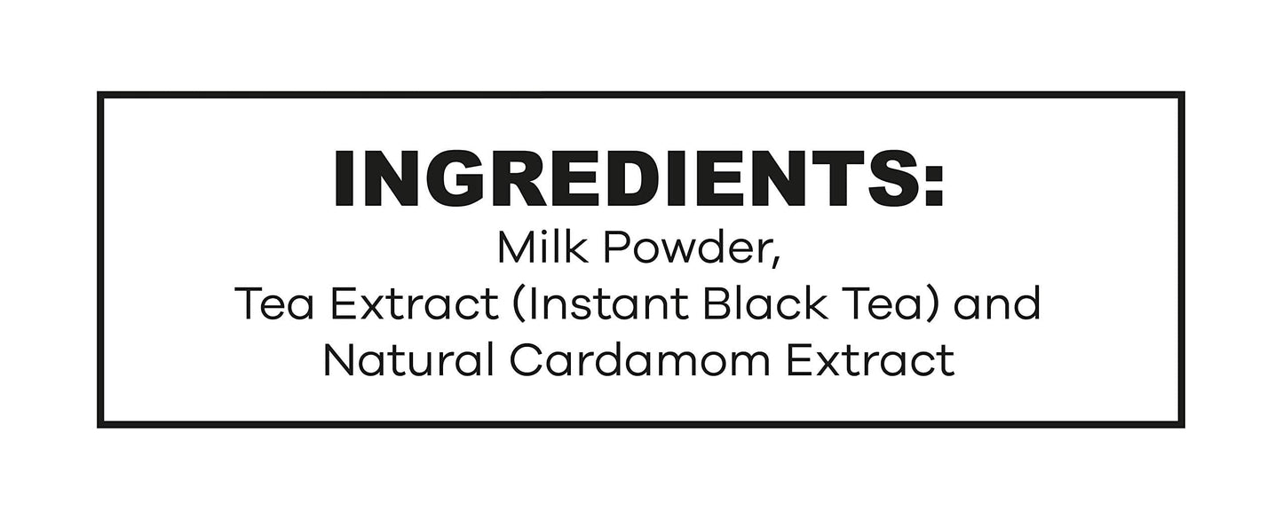 Quiktea Unsweetened Cardamom Chai Tea Latte - 10 Count Single Box - All Natural Preservative Free Authentic Chai