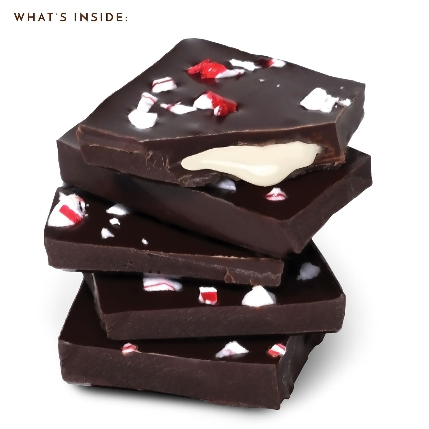 Ethel M Chocolates Holiday Peppermint Bark Dark Chocolate Gourmet Tablet Bar (85G)