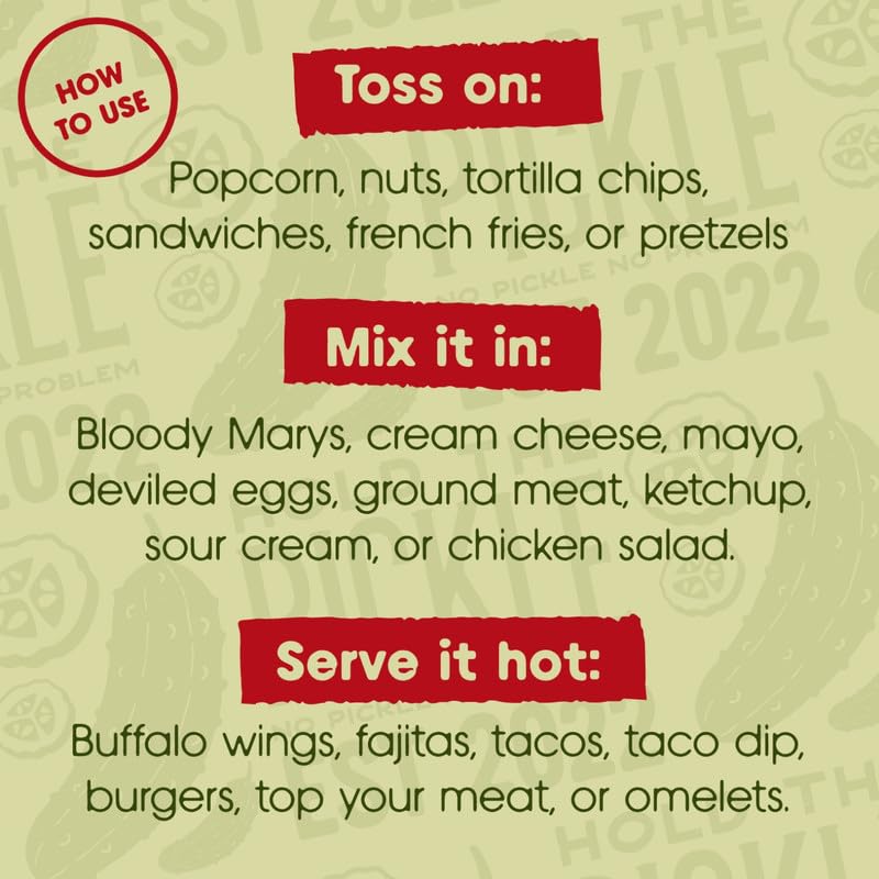 Hold The Pickle Tex Mex Dill Pickle Seasoning - Popcorn Seasoning, Texmex Flavor Dill Pickles Seasoning For Cooking - Vegan, Non