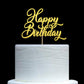 Happy Birthday Cake Topper - Birthday Party Decorations, Double Sided Gold Glitter