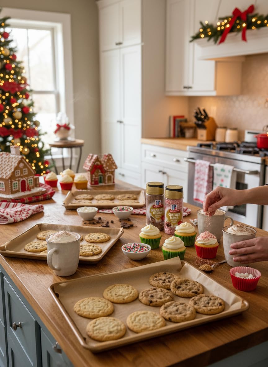 McCormick Holiday Finishing Sugar Variety Pack  Chocolate Hazelnut  Candy Cane  English Toffee Flavors  Limited Edition Dessert Topping  3 Count