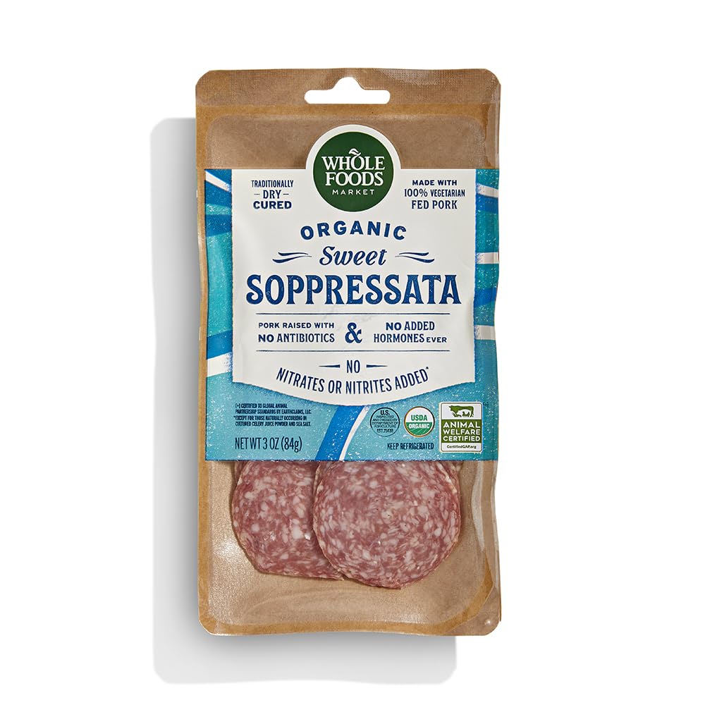 WHOLE FOODS MARKET Organic Sliced Soppressata, 3 OZ