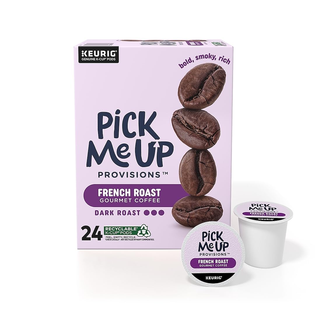 Pick Me Up French Roast Coffee Pods, Dark Roast, 24/Box