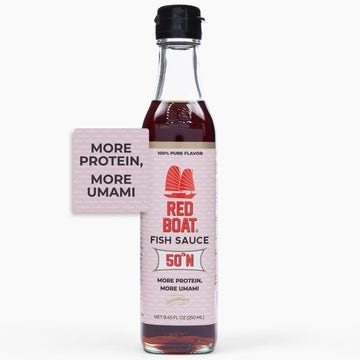 Red Boat Fish Sauce, Premium 50°N, Gluten-Free, Sugar-Free, 8.45 fl oz.