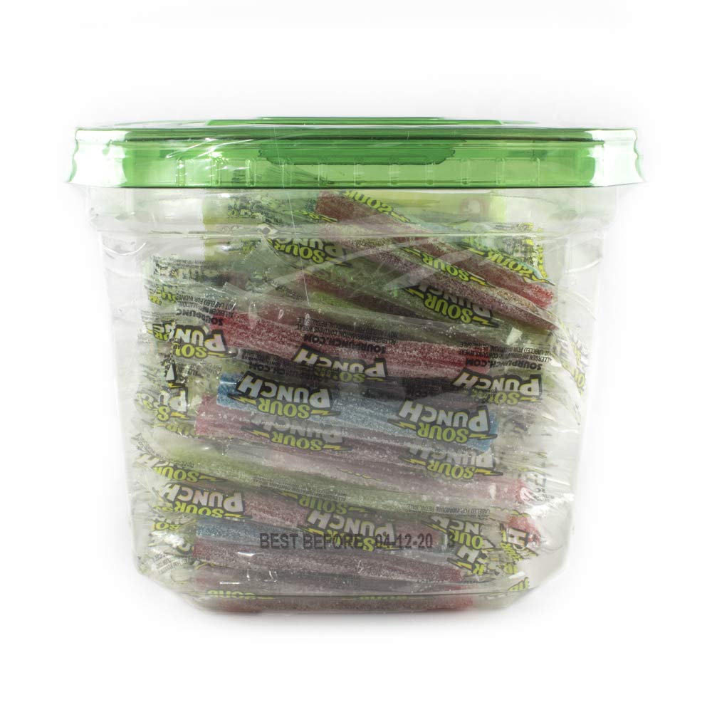 Sour Punch Twists, 3" Individually Wrapped Chewy Candy, 4 Fruity Flavors, 2.59 Lb Jar, 210 Count