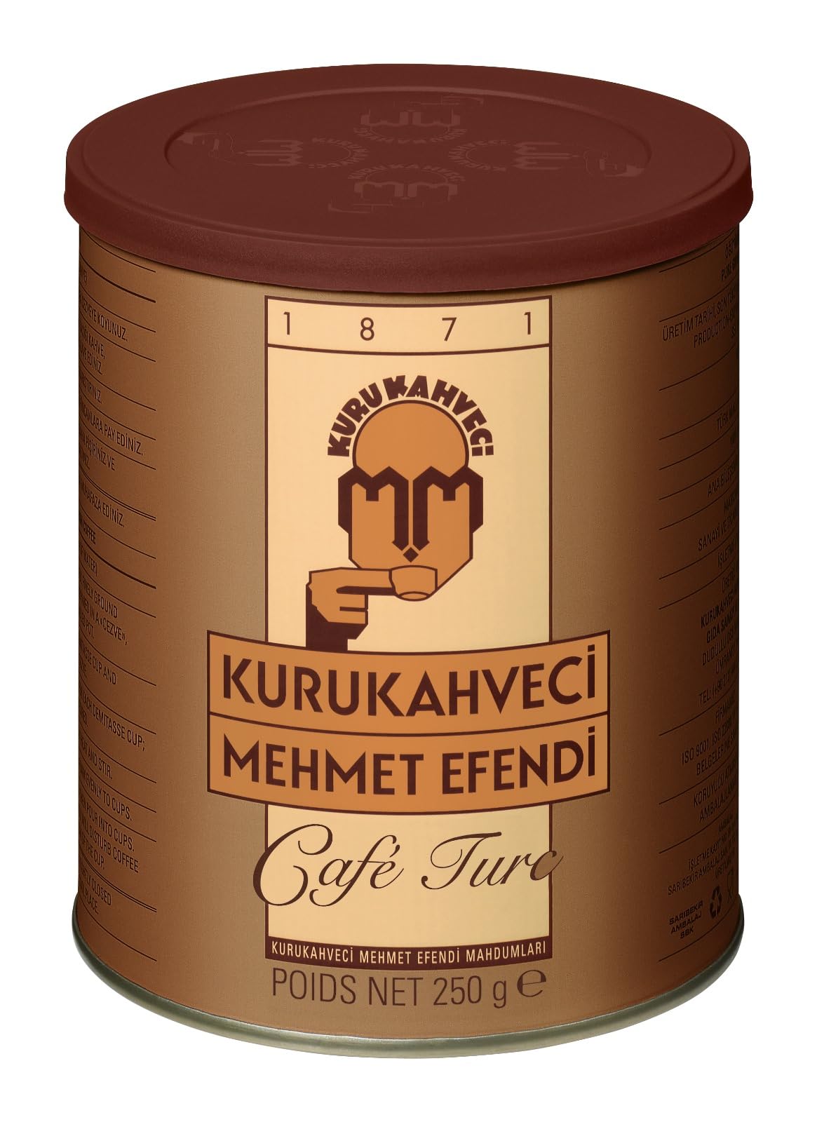 KURUKAHVECI MEHMET EFENDI Turkish Coffee, Cezve Set, Roasted Ground,Rich Aroma, Turkish Coffee Set, Original Taste Since 1871 (8