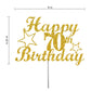 70 Birthday Cake Topper Gold Glitter, Party Decoration Ideas, Premium Quality, Sturdy Doubled Sided Glitter, Acrylic Stick. Made