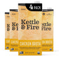 Kettle and Fire Organic Chicken Broth, Keto, Paleo, and Whole 30 Approved, Gluten Free, High in Protein and Collagen, 4 Pack (32