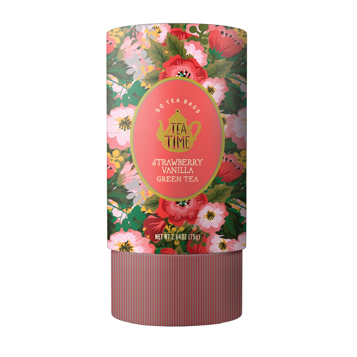 LIFE PLUS STYLE Gourmet Green Tea, Strawberry Vanilla Flavor, 50 Tea Bags, Organic, Caffeinated, Sugar Free, Fruity & Refreshing