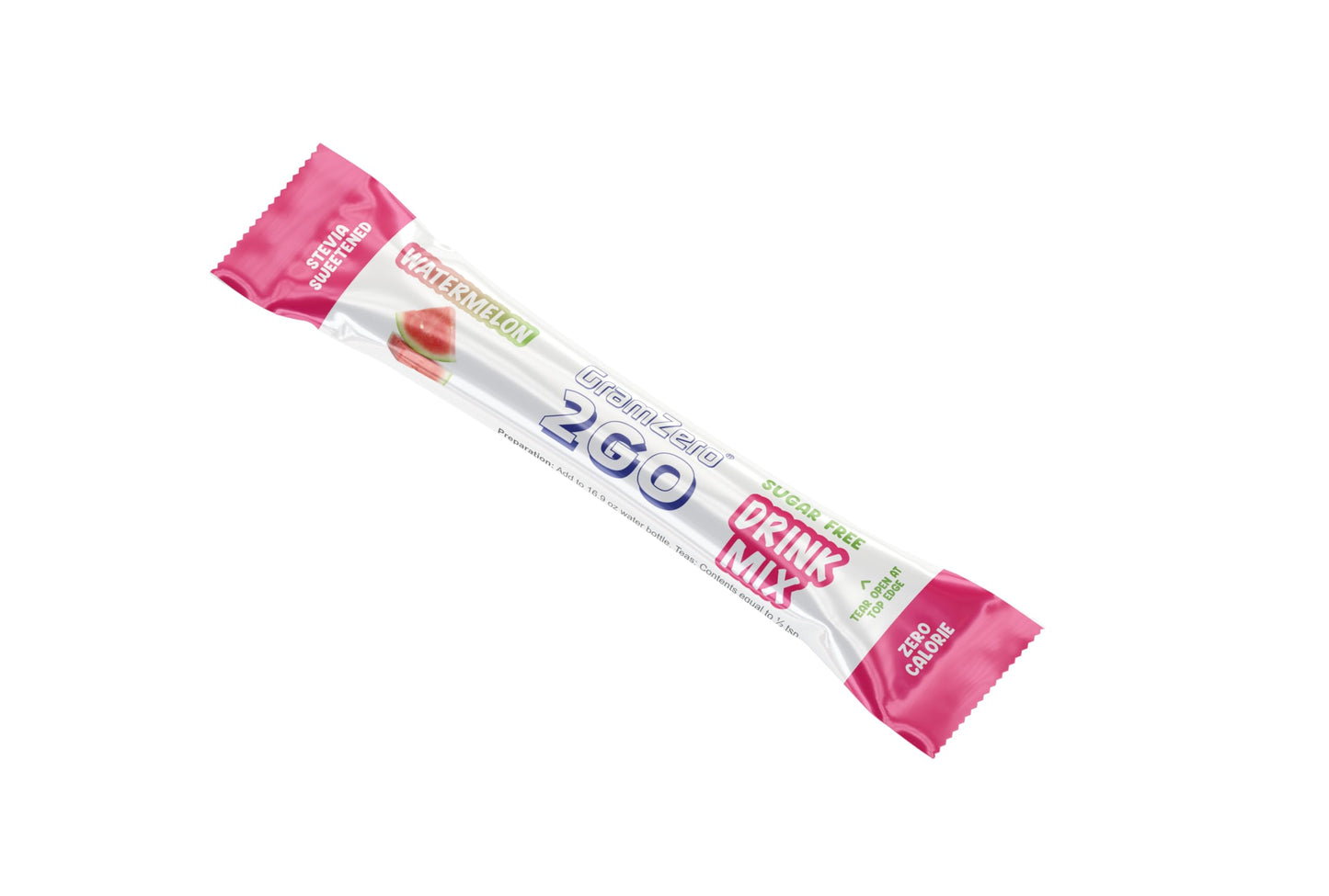 Gramzero 2Go Sticks - Watermelon, Zero Calorie Sugar Free Drink Mix, Stevia Sweetened, Great For Nutrition Club Loaded Tea To Go