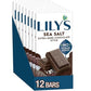 Lilys Sea Salt Extra Dark Chocolate Style No Sugar Added, Sweets Bars, 2.8 Oz (12 Count)