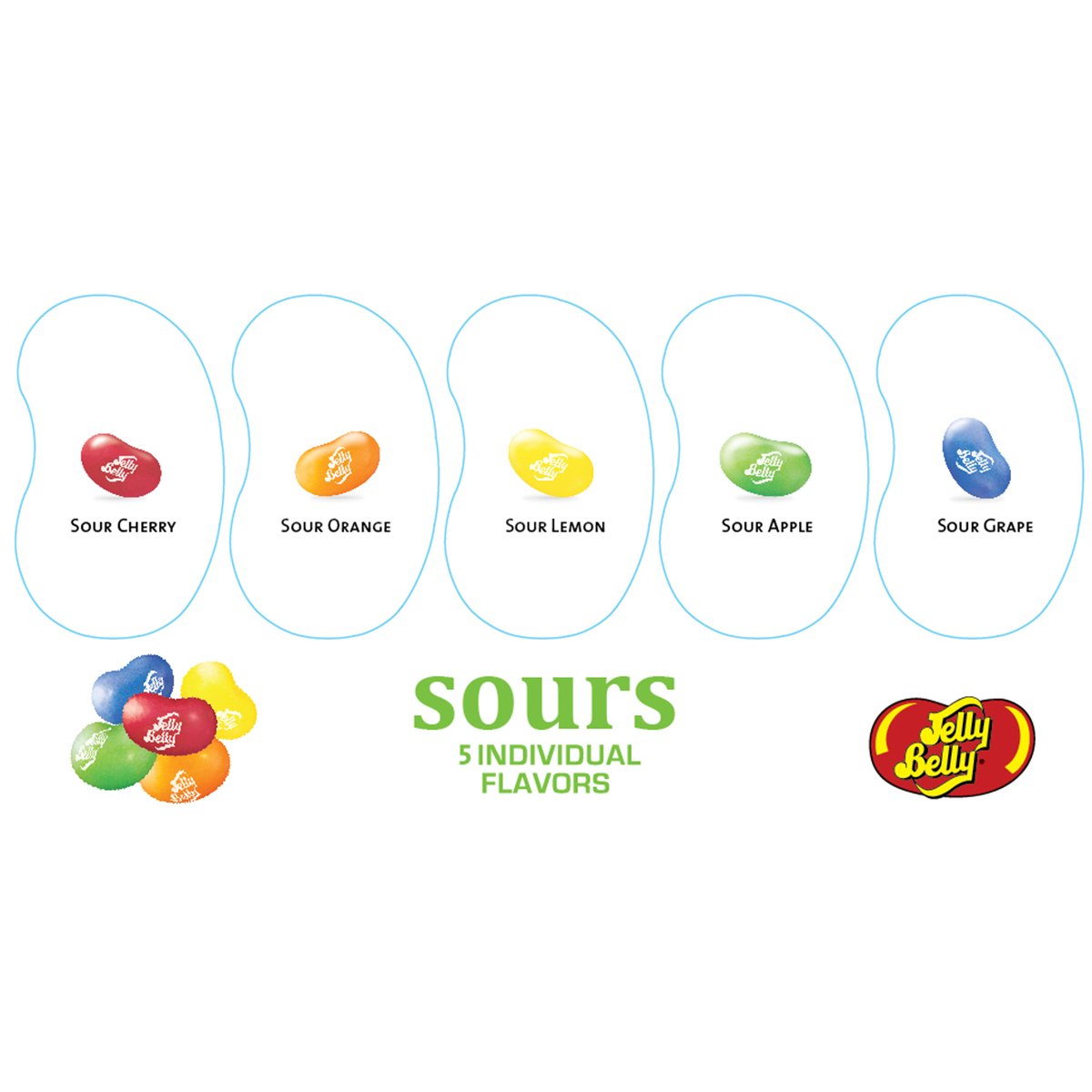 Jelly Belly Sours Jelly Beans, Sour Fruit Flavors, 9.8-Oz Stand-Up Pouch