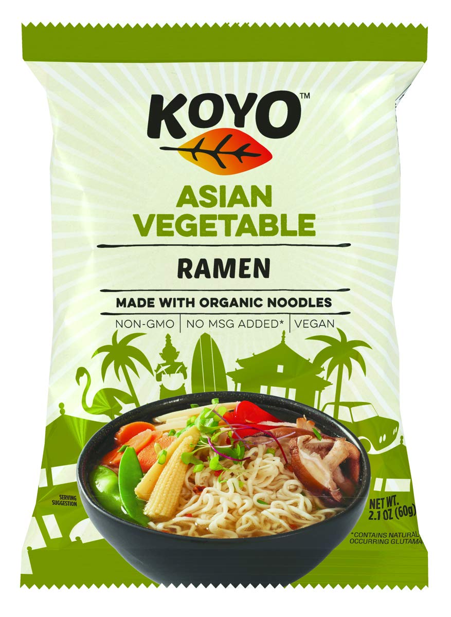 Koyo Ramen Soup, Asian Vegetable, Made With Organic Noodles, No Msg, No Preservatives, Vegan, 2.1 Ounces Per Package