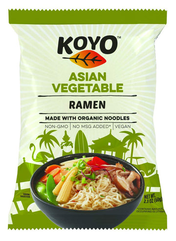 Koyo Ramen Soup, Asian Vegetable, Made With Organic Noodles, No Msg, No Preservatives, Vegan, 2.1 Ounces Per Package