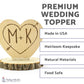 Personalized Cupid'S Heart Wood Custom Rustic Wedding Cake Topper