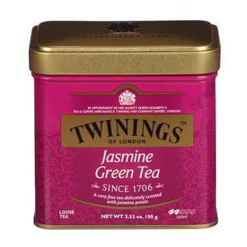 Twinings Jasmine Green Tea - Fragrant Loose-Leaf Tea Scented With Jasmine Flowers In An Attractive Tea Tin, Gifts For Tea Lovers