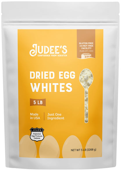 Judees Gluten Free Dried Egg White Protein Powder 5 lb - Pasteurized, USDA Certified, Non-GMO, Gluten-Free, Nut-Free - Just One