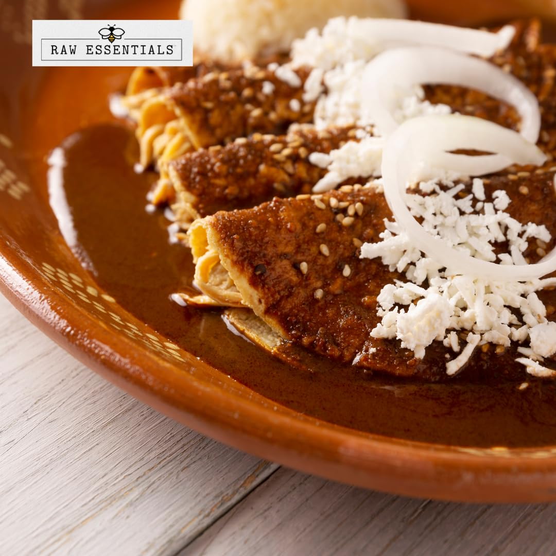 Raw Essentials Mexican Mole Seasoning - Savory & Sweet, 9 Ounce Bottle, Ideal for Sauces & Marinades, Brown