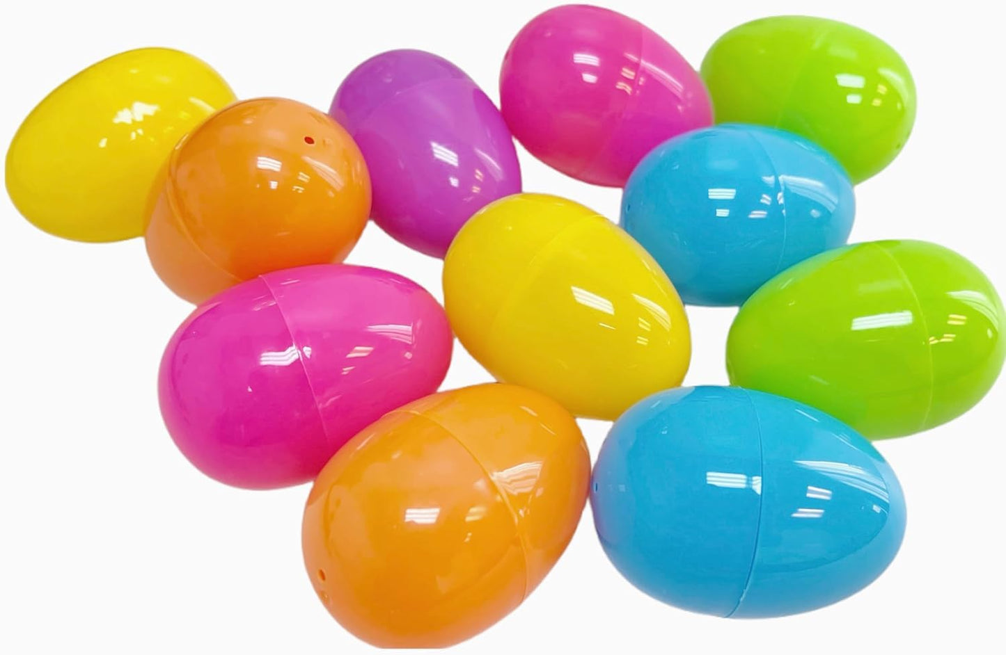 Tundras Easter Candy Filled Eggs, Pack of 12 with Chocolate  , Pre-Filled Plastic Eggs for Baskets and Party Favors