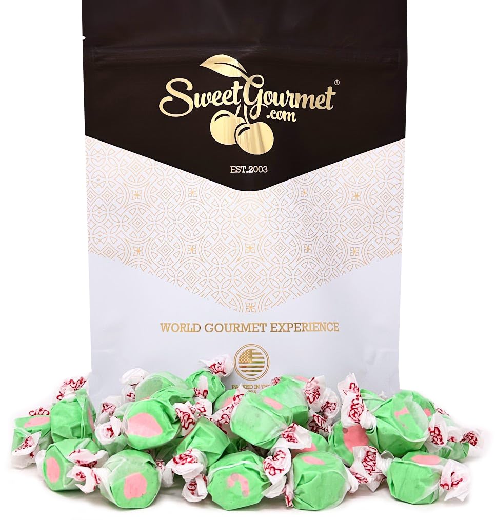 Sweetgourmet Watermelon Salt Water Taffy Bulk Candy | 1 Pound