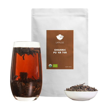 LAPALIDE 7.05 Oz Puerh Tea Loose Leaf, USDA Organic Pu erh Tea, Yunnan Puerh loose leaf Mellow and Rich, Pu'er Ancient Tree tea 