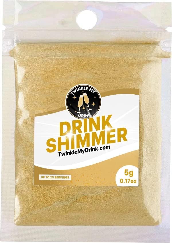 Twinkle My Drink Royal Gold Premium Edible Glitter For Drinks | Thanksgiving Supplies | Edible Drink Shimmer | Christmas Gold Gl